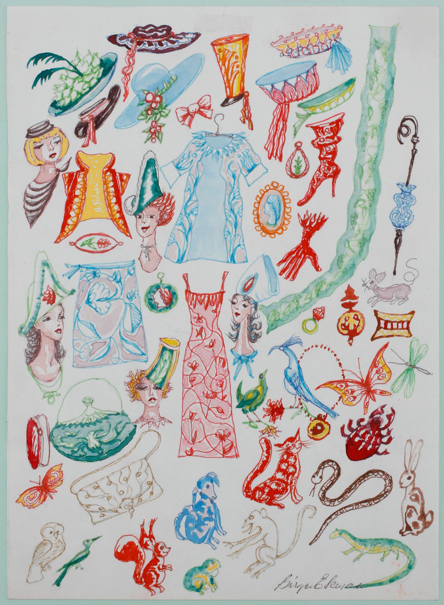 BIRGER EKMAN, teckningar, 8 st, signerade.