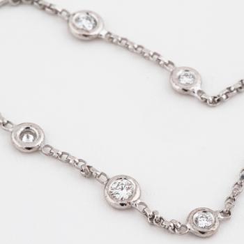 A brilliant cut diamond necklace.