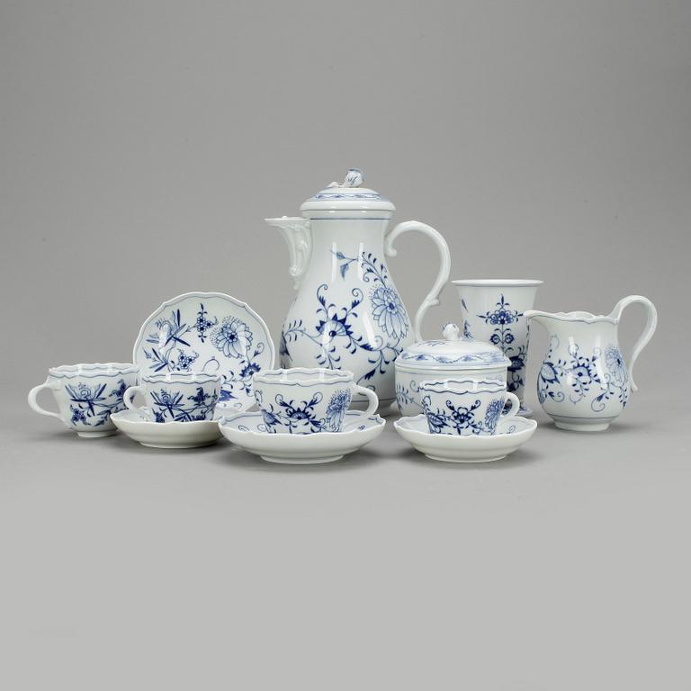 KAFFESERVIS, 8 delar, porslin, Meissen, 1900-tal.