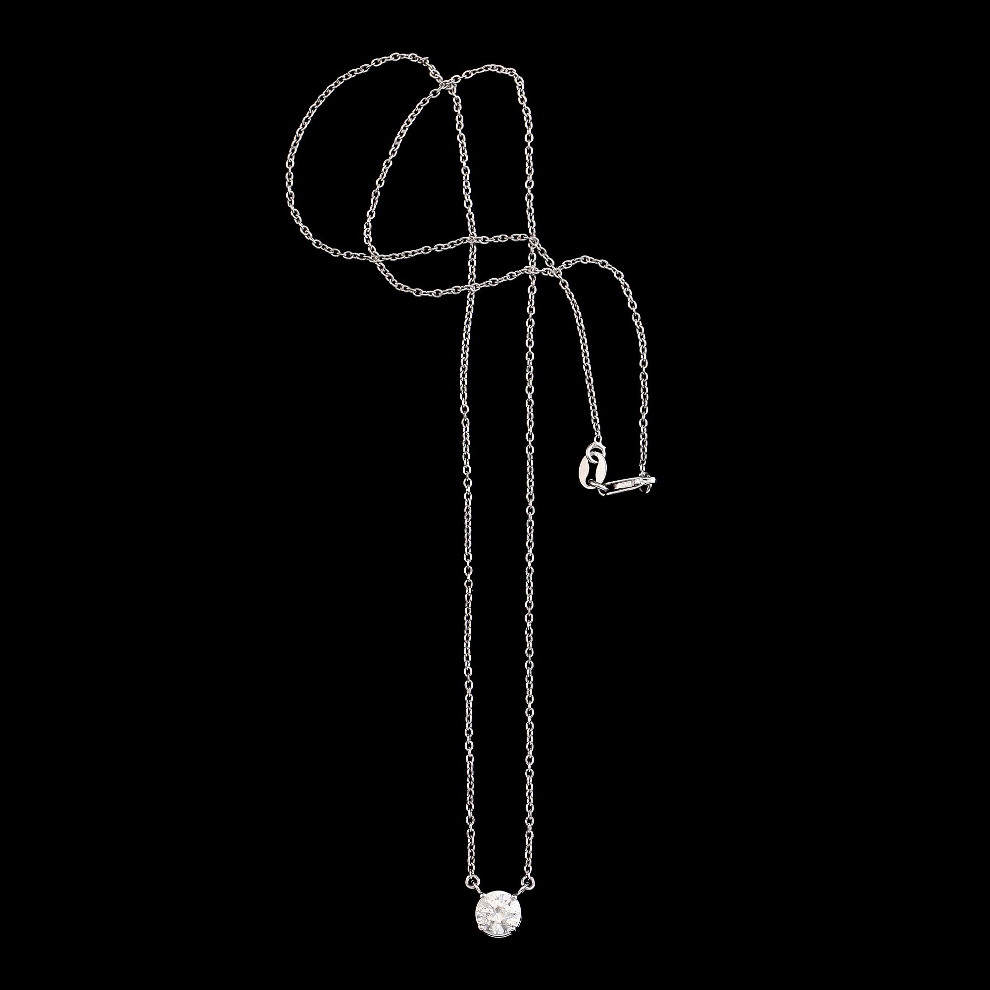 COLLIER, 18K vitguld, briljantslipad diamant ca 0.72 ct.