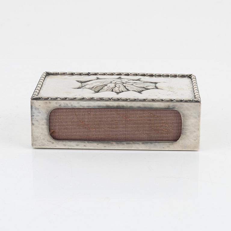 Georg Jensen, matchbox cover, silver, Denmark 1919.