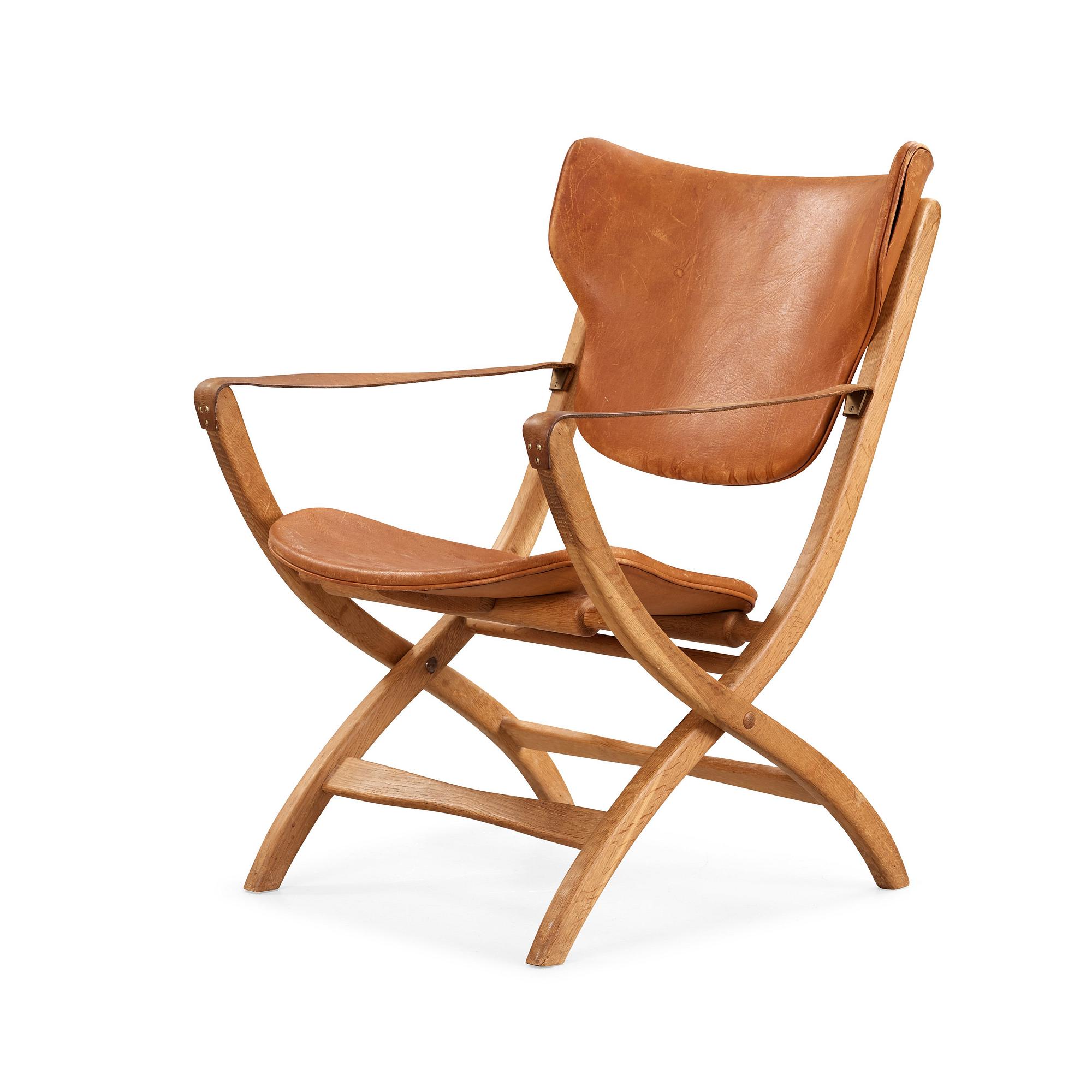 POUL HUNDEVAD, fällstol, "The Egyptian", Vamdrup, Danmark, 1950-60-tal.