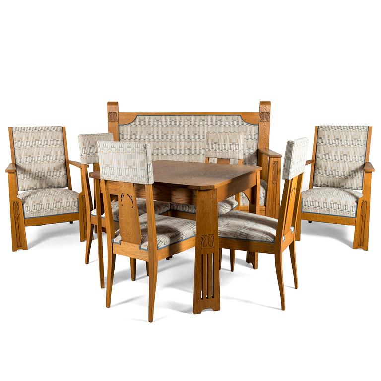 Louis Sparre, 8-piece furniture set for Aktiebolaget Iris, Porvoo 1904.