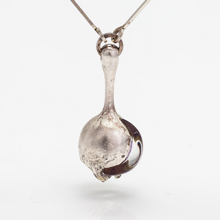 Björn Weckström, A sterling silver and acrylic necklace "Nectaris". Lapponia 1974.
