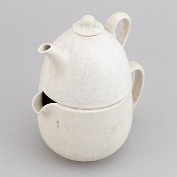 Gunnar Nylund, a set of 2 double" stoneware pots, model UB and a bowl, Rörstrand, Sweden 1940's.