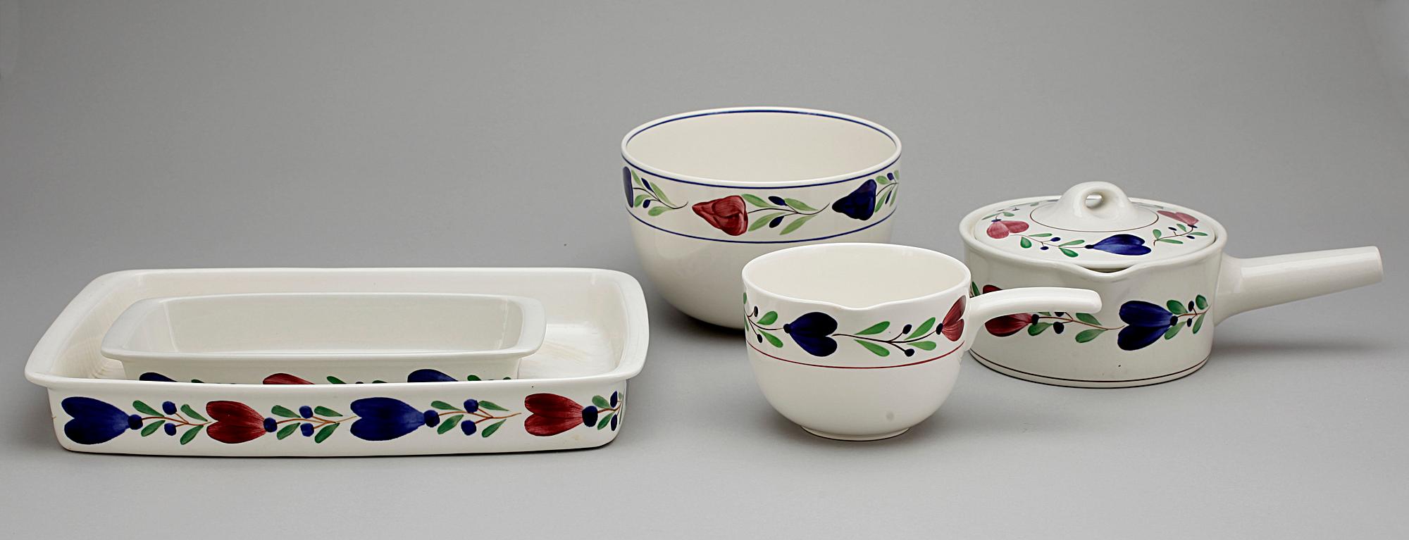 SERVISDELAR, 22 delar, porslin, "Allmoge" samt "Leksand", Stig Lindberg, 1900-talets mitt.