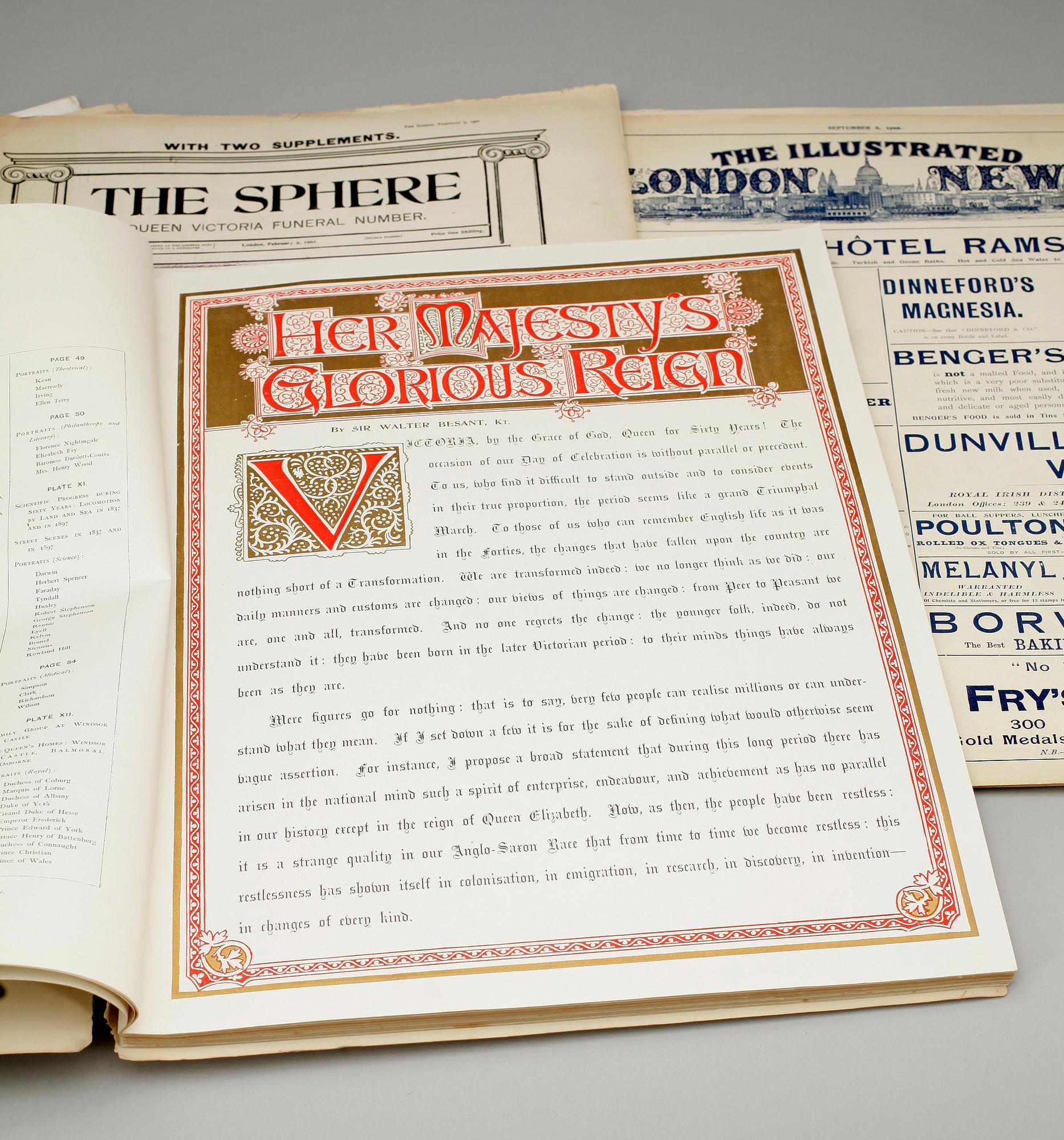 KUNGLIGT MINNESALBUM OCH 3 TIDSKRIFTER, England 1897 resp 1901 och 1902.