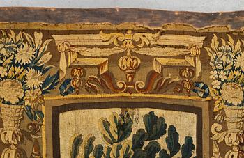 A tapestry, "Verdure", tapestry weave, "entre-fenêtre", Aubusson around 1700-first half of the 18th century.