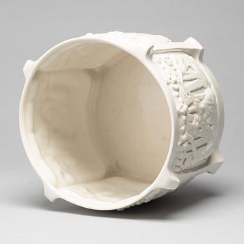 Alf Wallander, An Alf Wallander art nouveau creamware flower pot, Rörstrand, Sweden.
