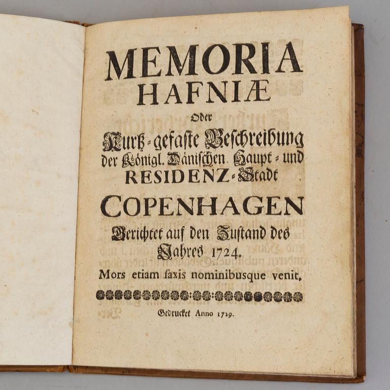 A book, Erik Pontoppidan, Om Köpenhamn, 1724.