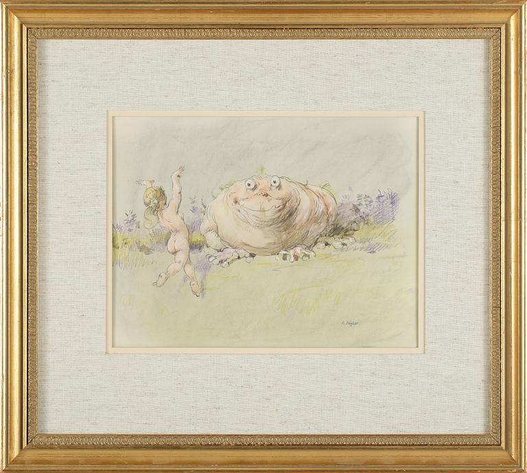 ROBERT HÖGFELDT, akvarell, signerad.