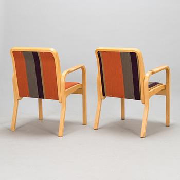 Alvar Aalto, karmstolar, 7 st, modell E45, Artek, 1900-talets slut.