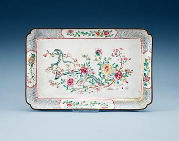 A Canton enameled tray, Qing dynasty, Qianlong (1736-95).