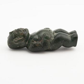 Figurin, grön sten, troligen Olmekisk 2500 f.Kr-250 e.Kr.