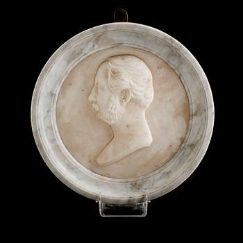 VÄGGRELIEF, marmor och alabaster, märkt L Najoli, Roma 1864.