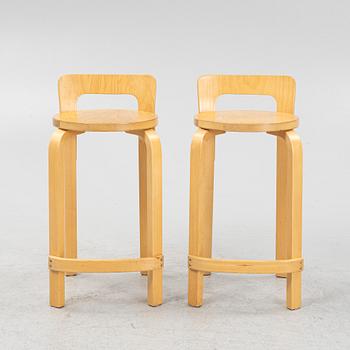 Alvar Aalto, barstolar, ett par, modell "K65", Artek, Finland.