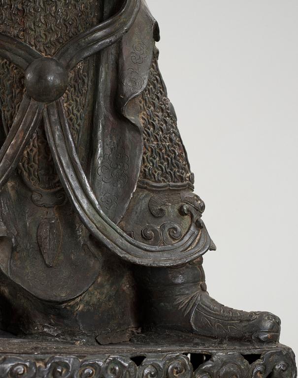 A massive Japanese bronze figure of a deity, 19th Century.