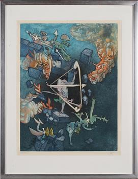 ROBERTO MATTA, färgetsning, signerad och numrerad 25/100.