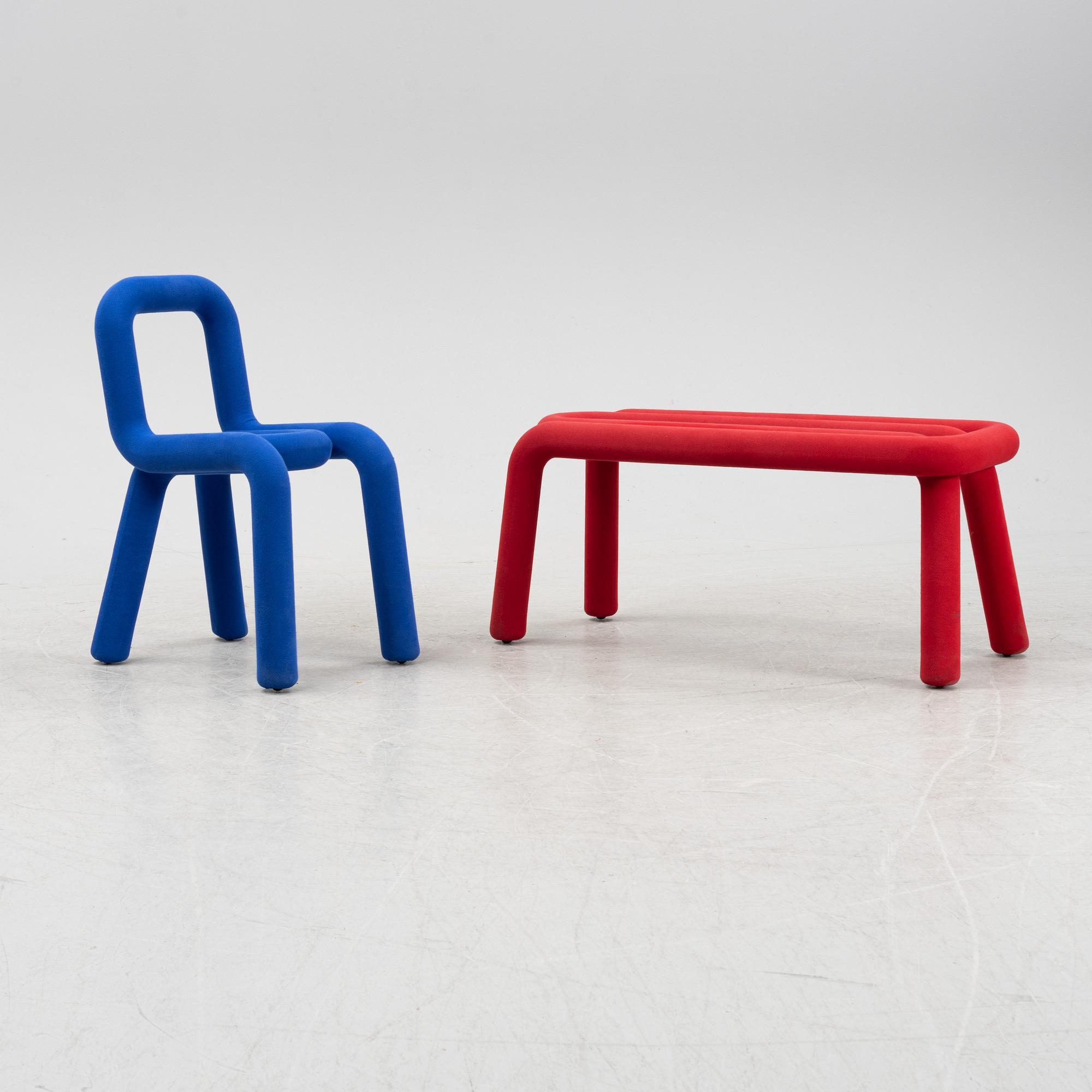 Big Game, a 'Bold chair' and a 'Bol Bench' from Moustache, France.
