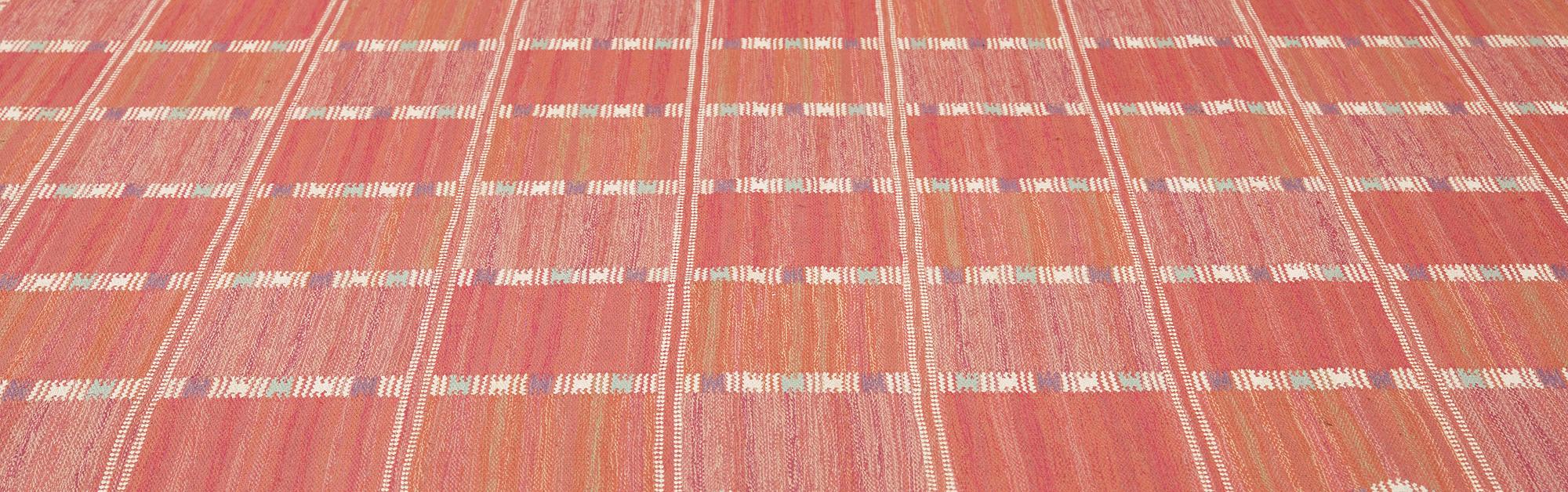 BARBRO NILSSON, a carpet, flat weave, 232 x 168,5 cm, "Falurutan, röd Borås", signed AB MMF BN.