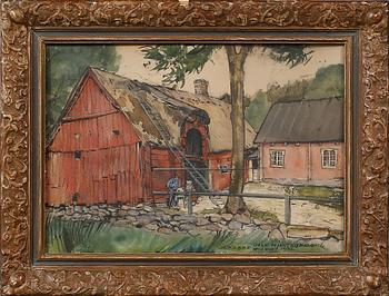 OLLE HJORTZBERG, akvarell, signerad och daterad 1932.