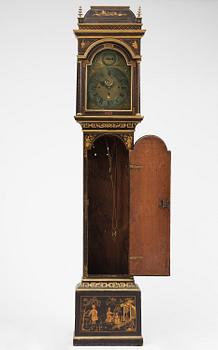 A George II japanned musical longcase clock by William Barrow (watchmaker in London 1700-36).