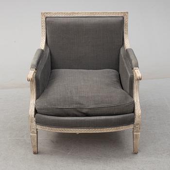 A second half of the 20th century Gustavian style easy chair.