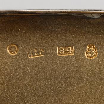 A Russian niello silver box mark of Moskow 1837 assay mark of Nikolaì Lukich weight ca 45 gr.Dubrovin, weight ca 44 gr.