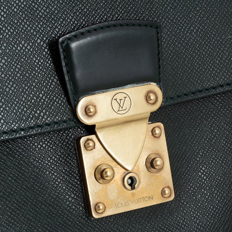 Louis Vuitton, a green Taiga 'Kourad' briefcase, 1997.