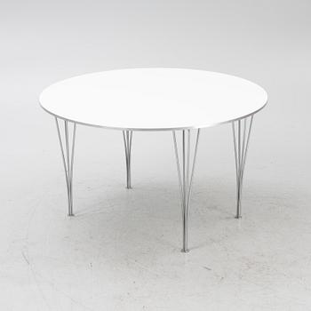 Bruno Mathsson & Piet Hein, matbord, "Supercirkel", Fritz Hansen, Danmark, 1980.