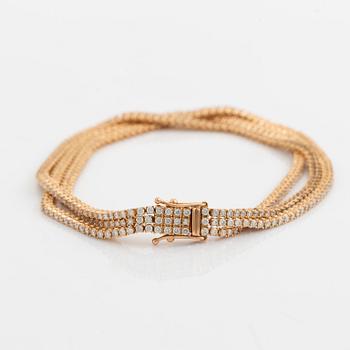 Brilliant cut diamond bracelet.