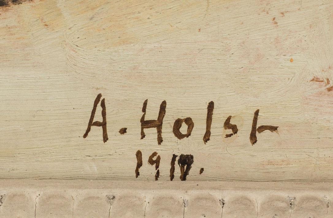 AGDA HOLST, oil on board, signed and dated 1919 (?).