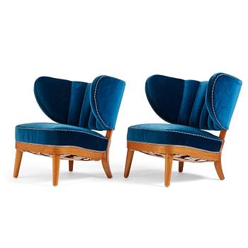 368. Otto Schulz, a pair of Swedish Modern easy chairs, Boet, Sweden 1940s.