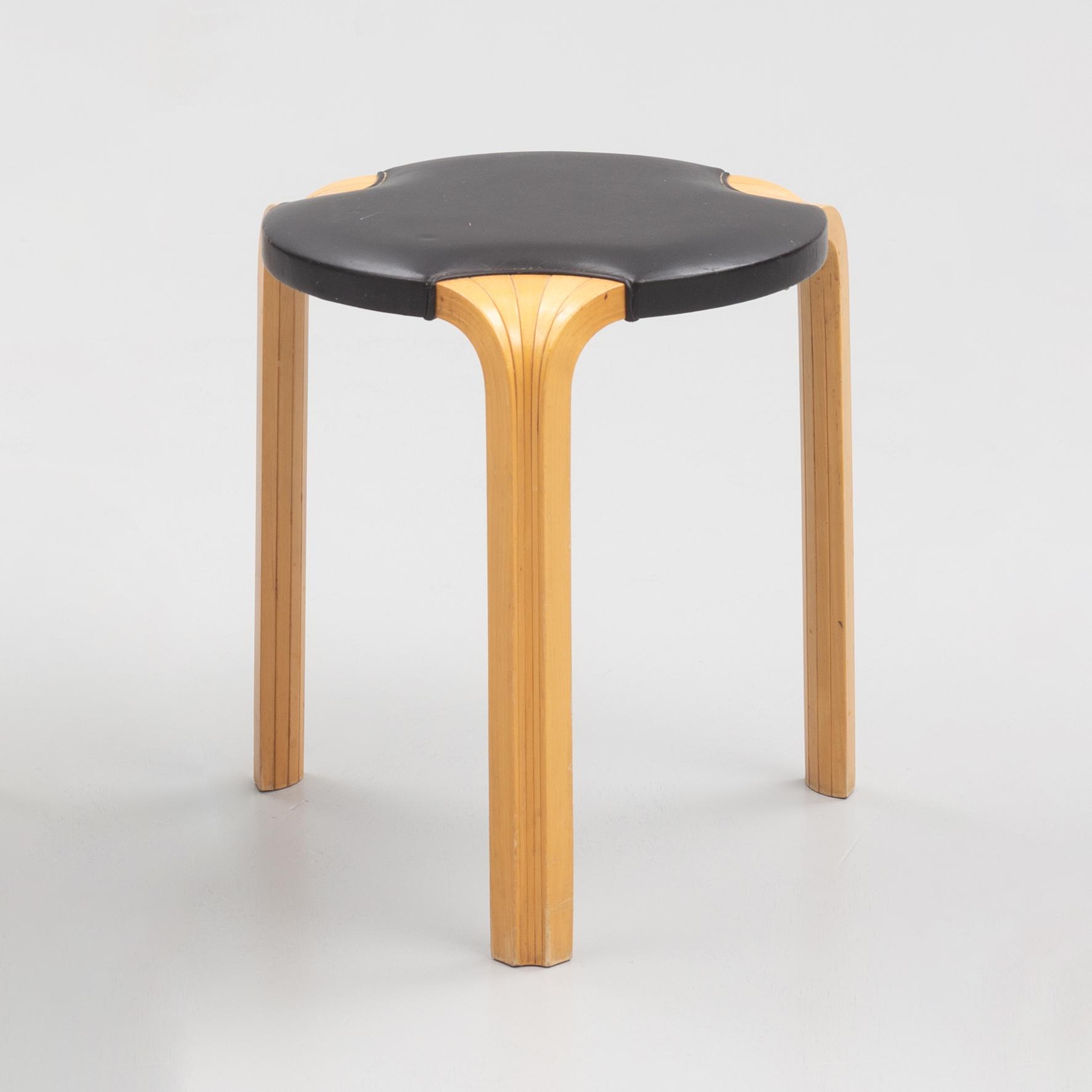 Alvar Aalto, a model X600 stool, Artek, Finland, late 20th Century.