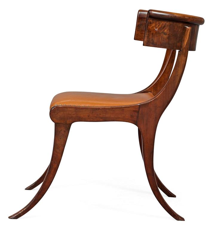 A Klismos chair, circa 1800.