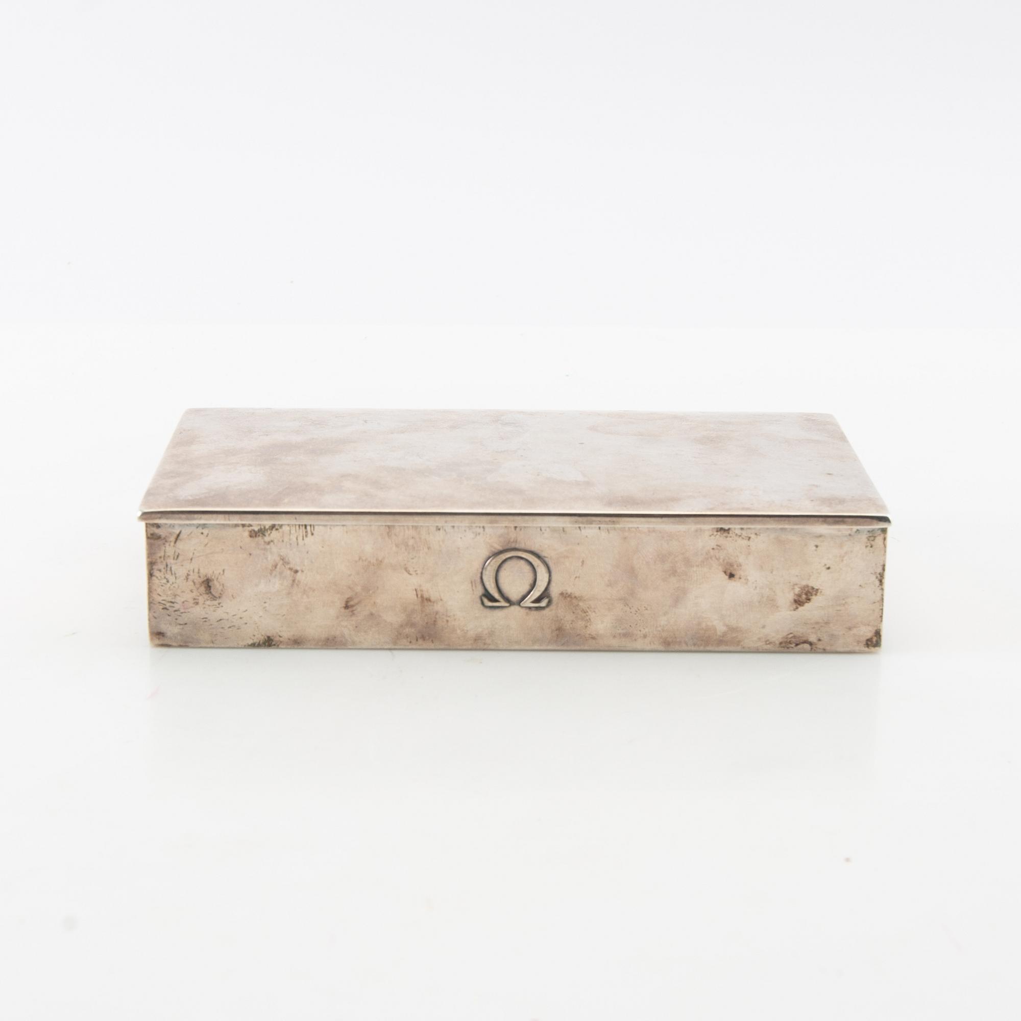 Box for Omega Constellation de luxe, silver, Fezler, Switzerland, 20th century.