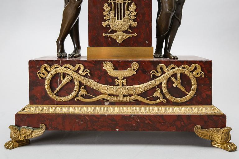A French empire mantle clock signed Lesage eléve de Breguet.