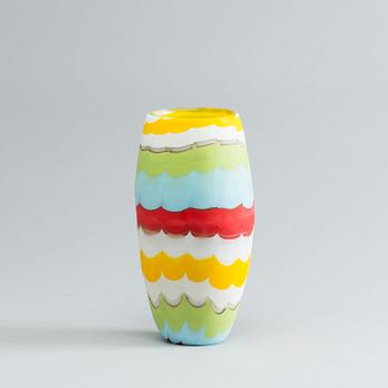 A VITTORIO FERRO MURRINE GLASS VASE FOR FRATELLI PAGNIN, 1990-2000.