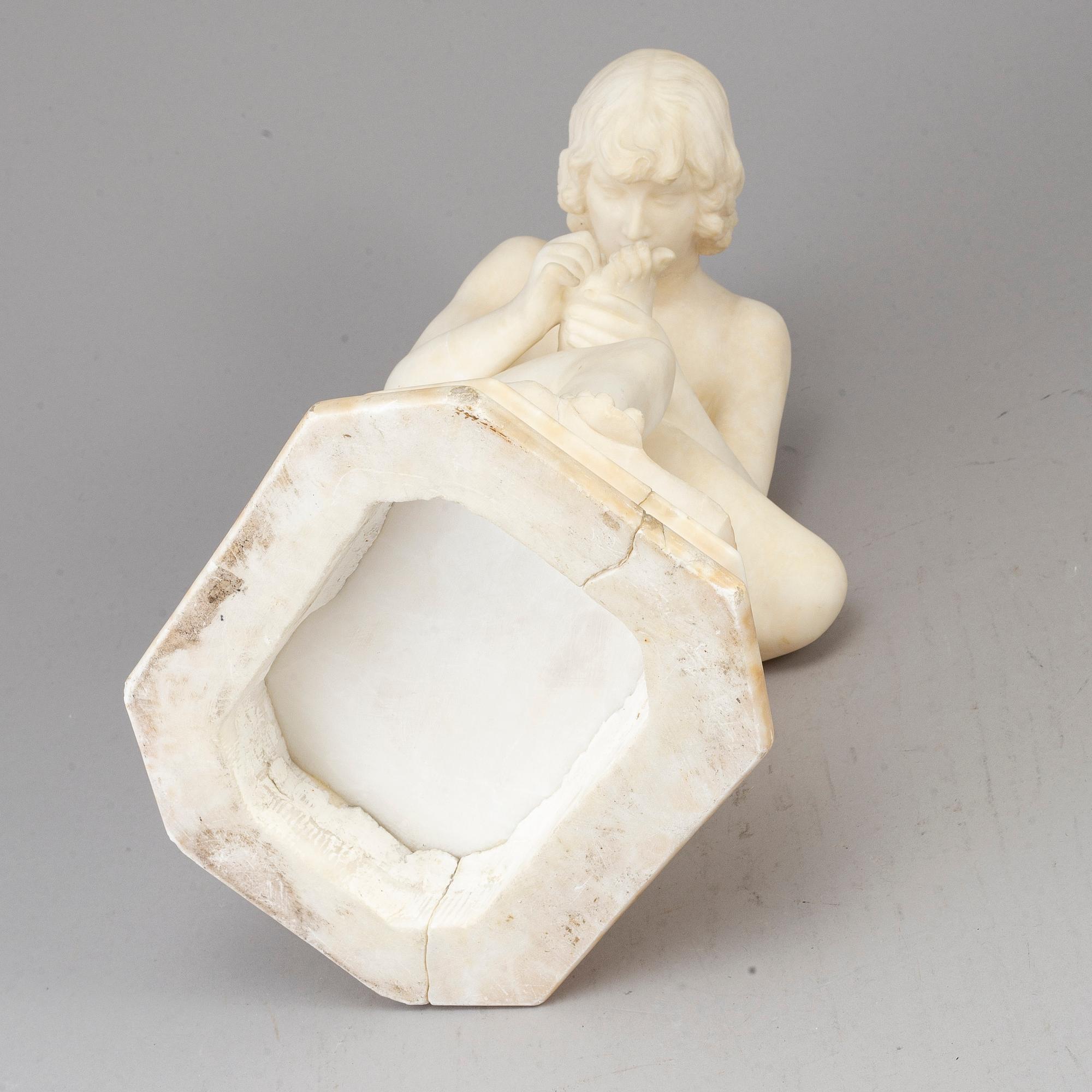 SKULPTUR, alabaster, omkring 1900.