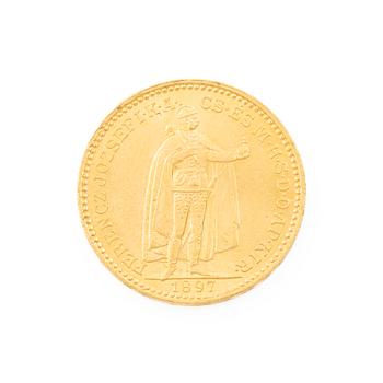 Gold coin, Hungary, 20 Korona, 1897.