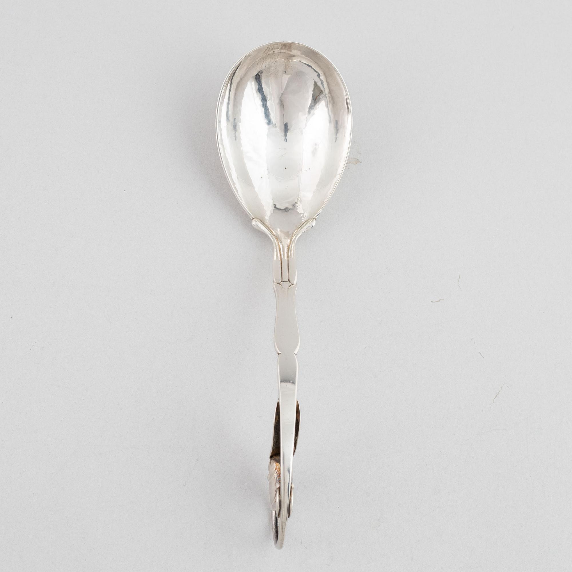 Georg Jensen, a silver serving spoon, Denmark, after 1950.