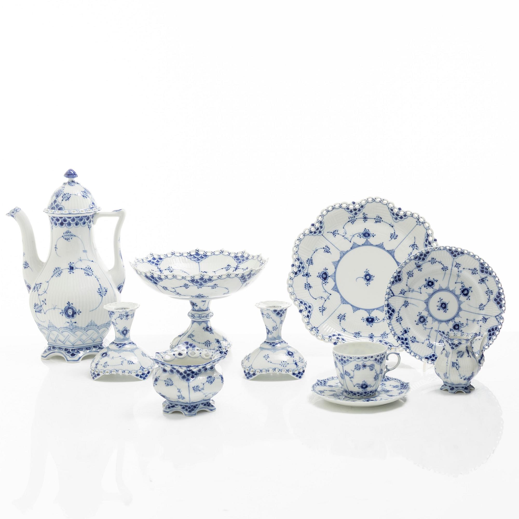Royal Copenhagen, a 31-piece 'Blue Fluted' coffee service, Denmark.
