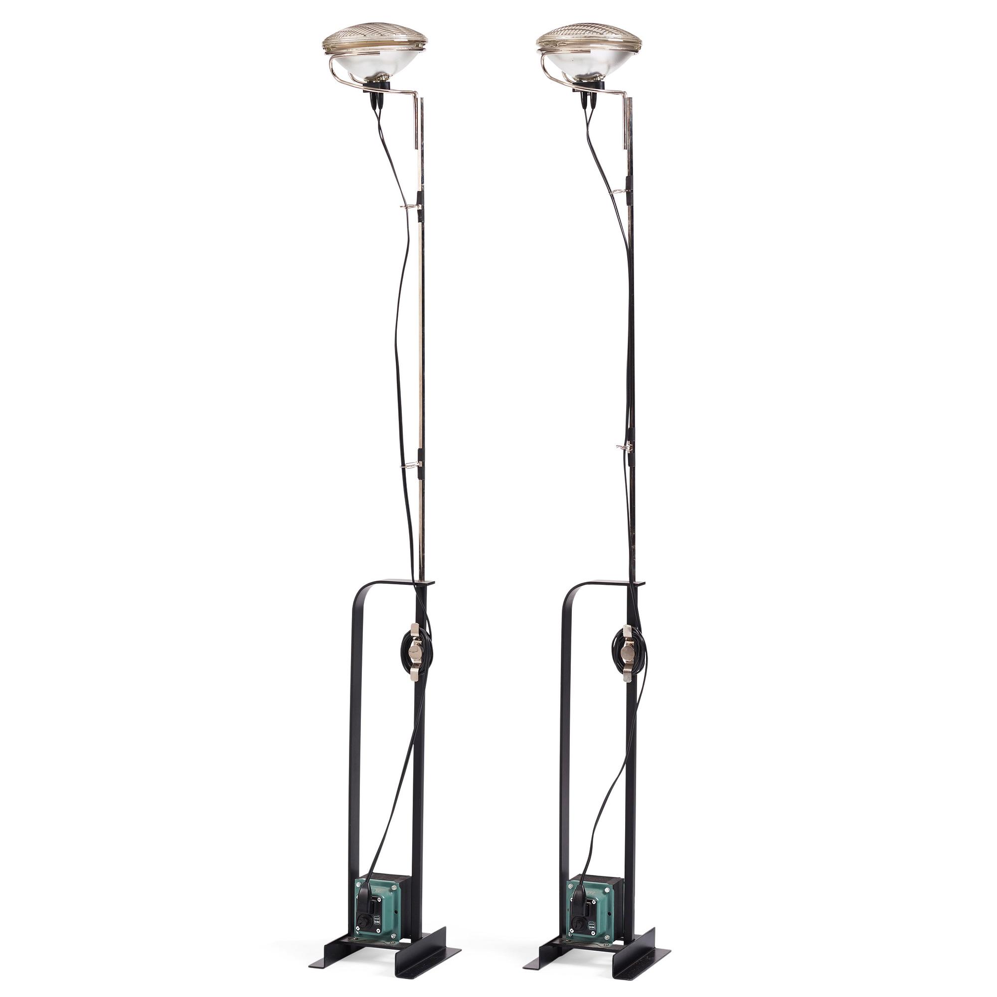 Achille Castiglioni, & Pier Castiglioni, a pair of "Toio" floor lamps, Flos, Italy, post 1963.