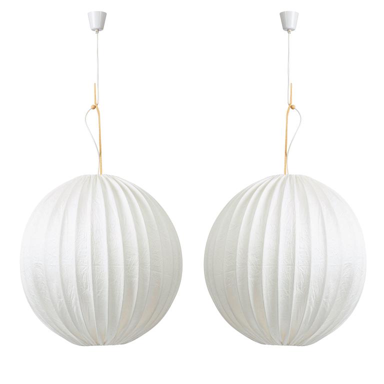 Hans-Agne Jakobsson, a pair of ceiling lamps, model "T 195/700", Hans-Agne Jakobsson AB, Markaryd, 1950s.