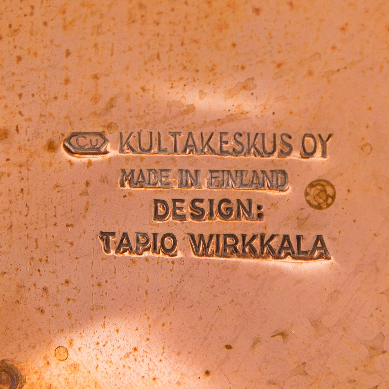 TAPIO WIRKKALA, KAFFESERVIS, 4 DELAR, koppar och teak, Kultakeskus, 1980-tal.