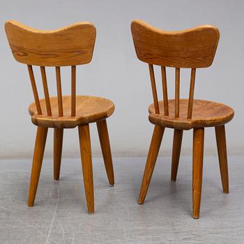 A set of five 1940s chairs by Torsten Claesson, for Steneby.