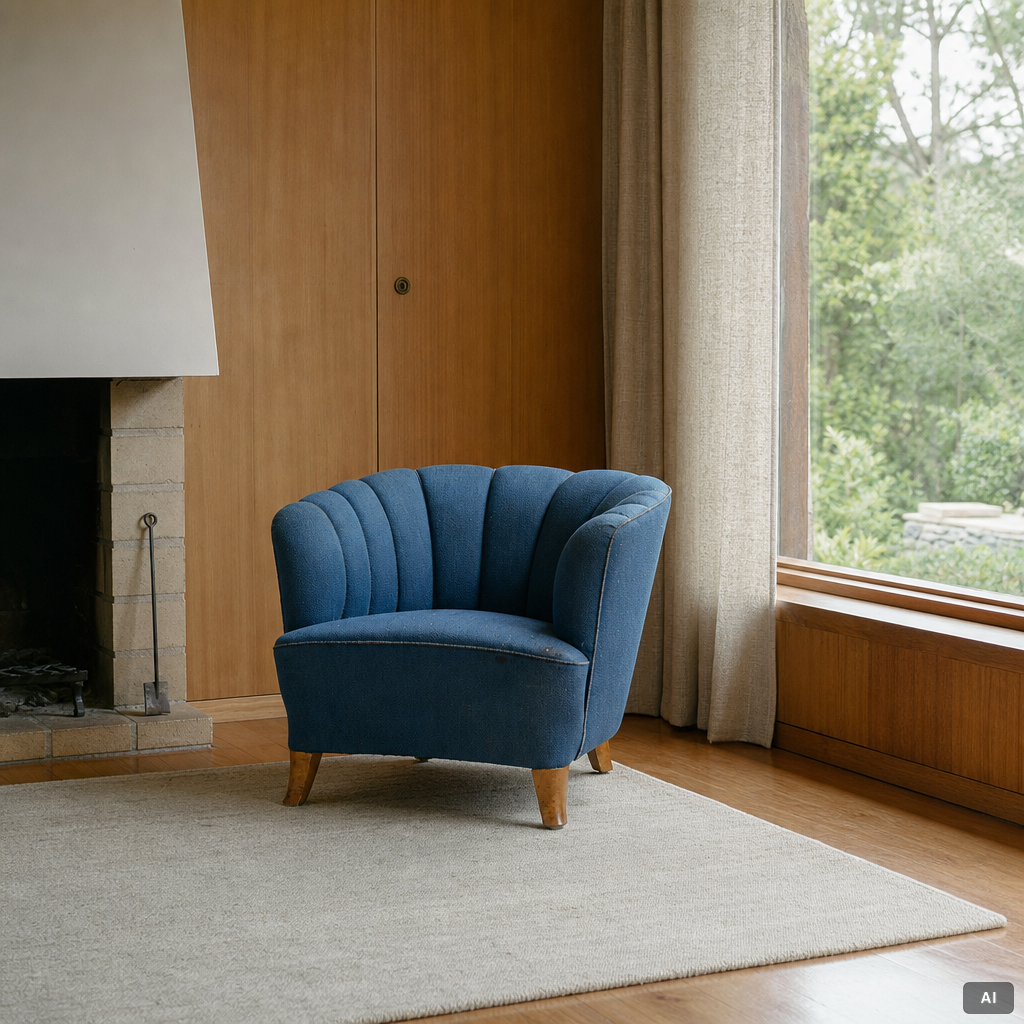 A pair of 1950's armchairs.