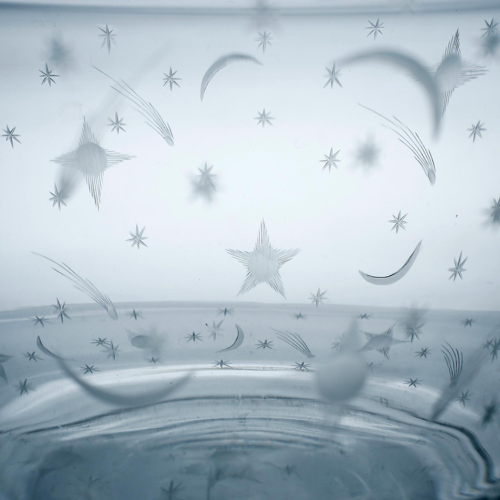 SKÅL samt FAT, 2 st, "Stjärnhimmelsmönstret", Edward Hald, 1920-tal.