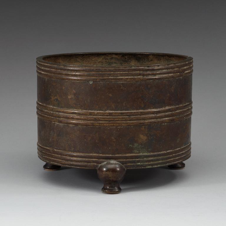 RÖKELSEKAR, brons. Ming dynastin (1368-1644), med Xuande sex karaktärers märke.