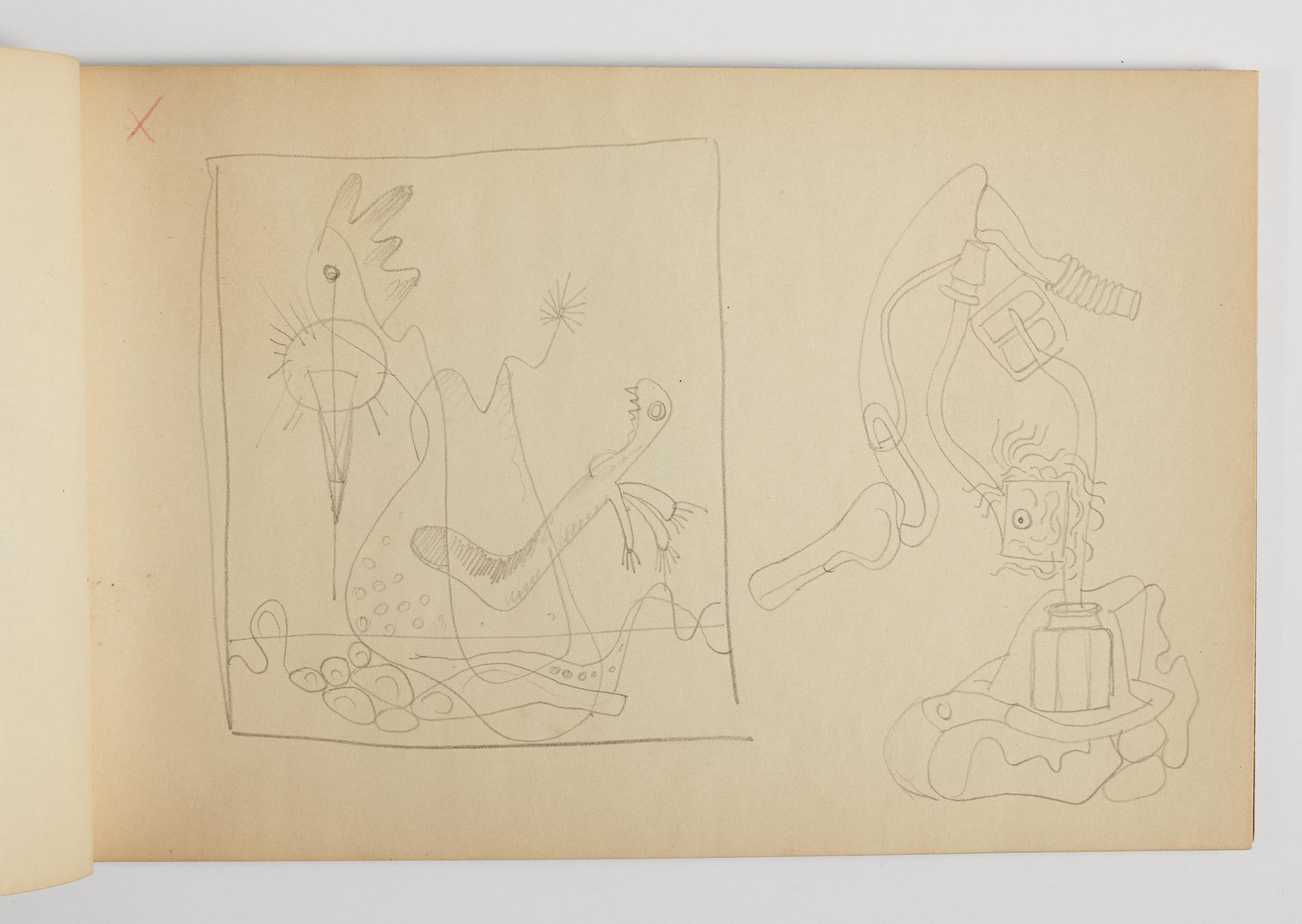 GÖSTA ADRIAN-NILSSON, skissblock, 1920/30-tal, av konstnären egenhändigt inskriberad GAN med blå färgpenna på pärmen.